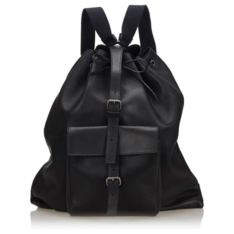 ysl black leather|YSL black leather backpack.